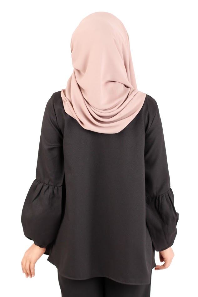 QA-369 Muslimah Maternity Lace Top Black