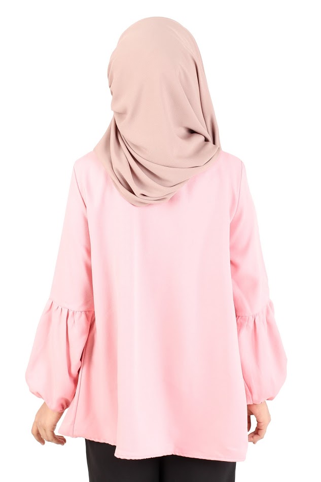 QA-369 Muslimah Maternity Lace Top Pink