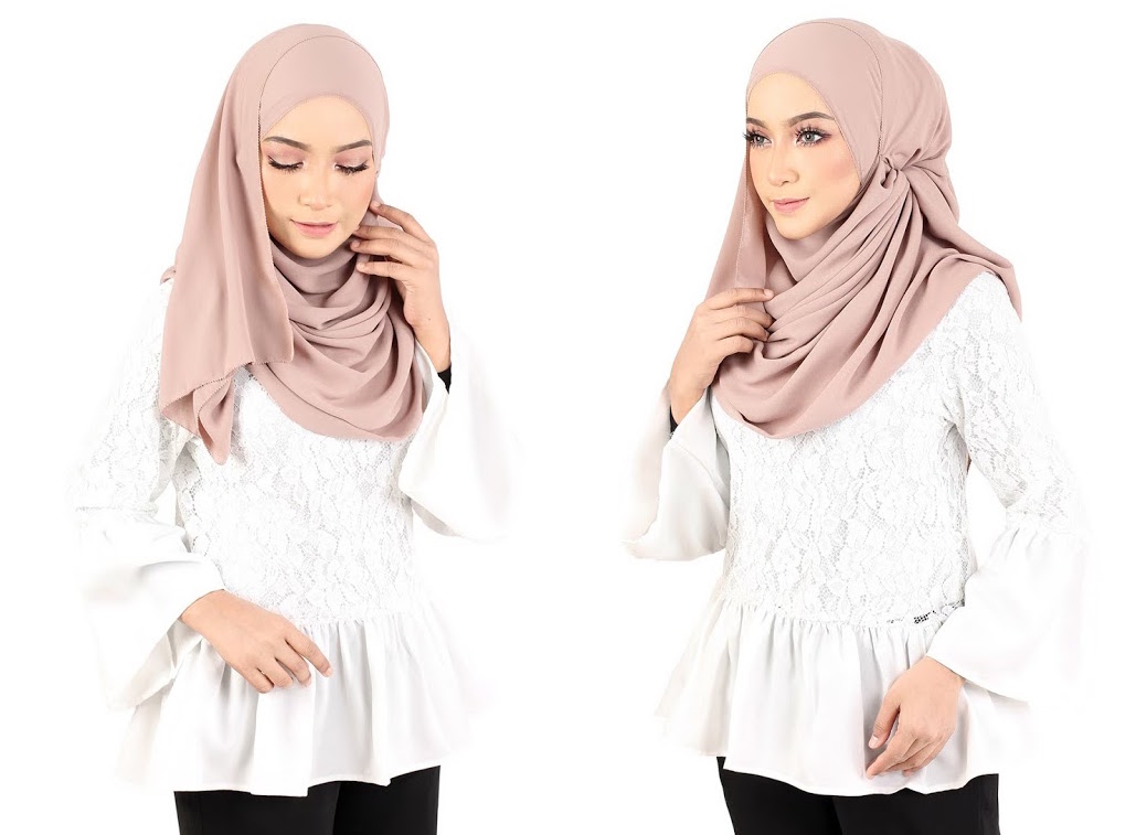 QA-370 Muslimah Bell Sleeves Top White