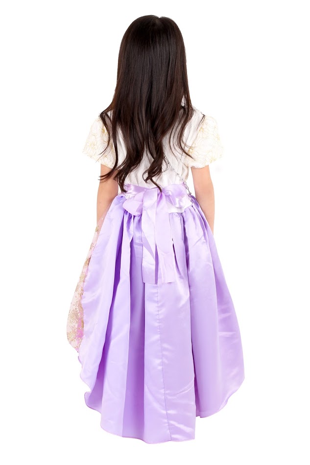 QA-373 Elegant Princess Dress With Sling Bag Lilac