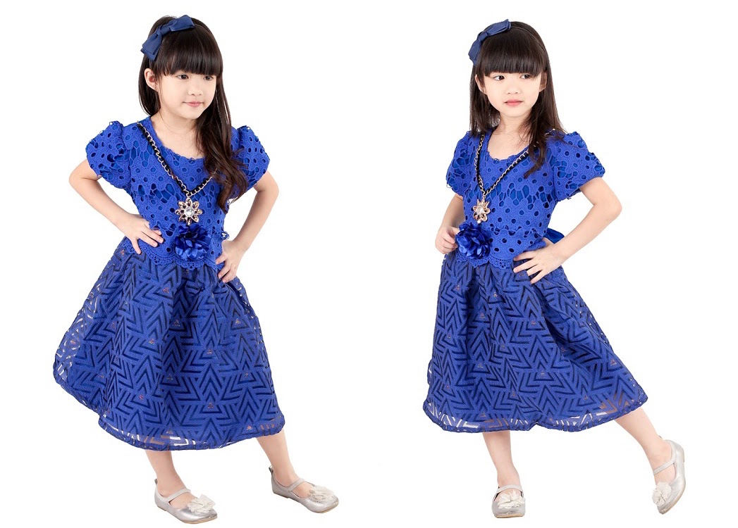 QA-374 Stylish Party Dress Blue