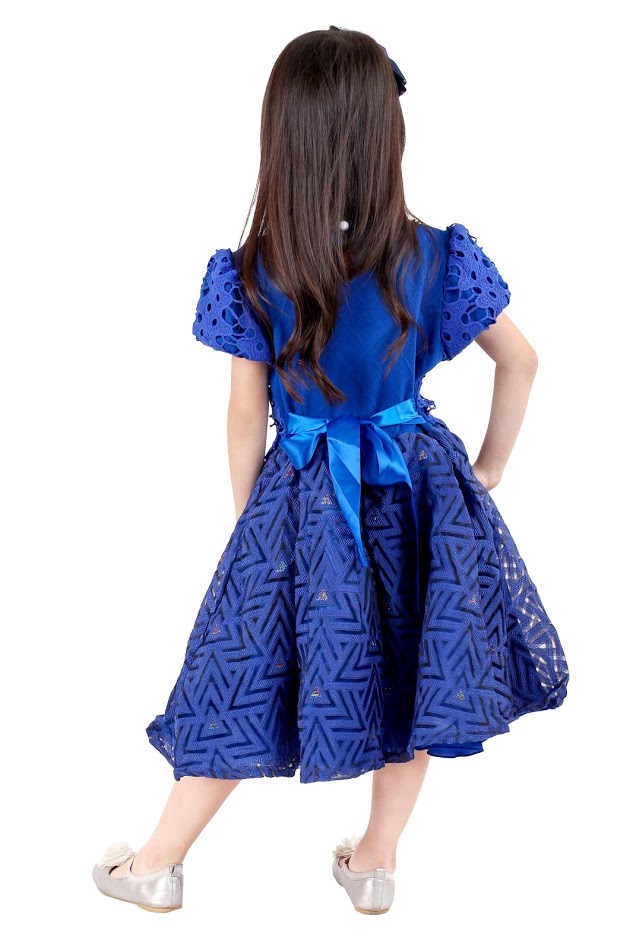 QA-374 Stylish Party Dress Blue