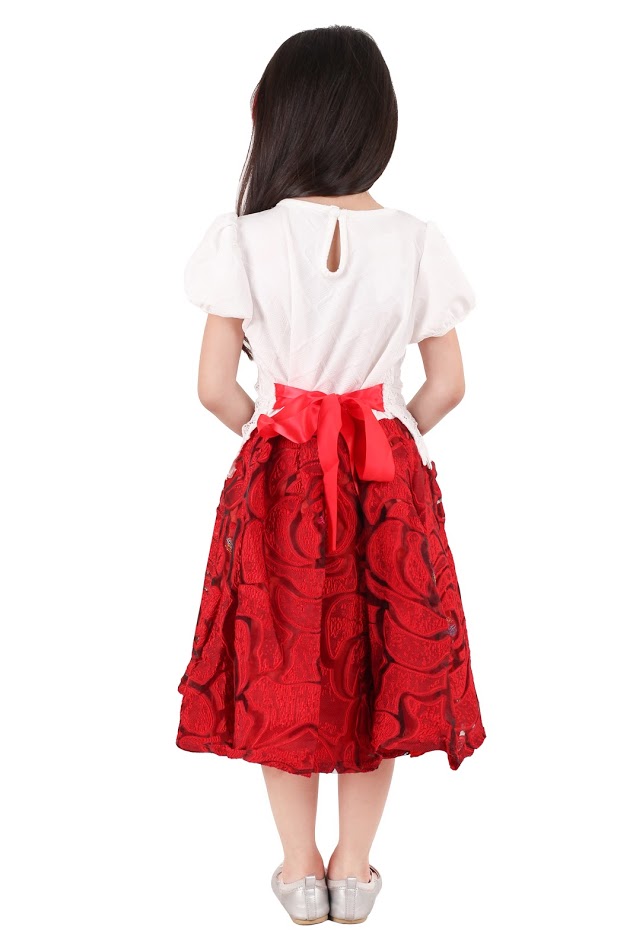 QA-375 Lovely Floral Dress Red