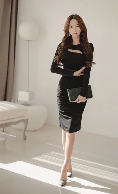 SWK91027 Elegant Dress Black