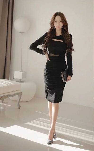 SWK91027 Elegant Dress Black