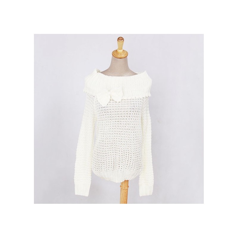 SWK91030 Fashion Knit Top White