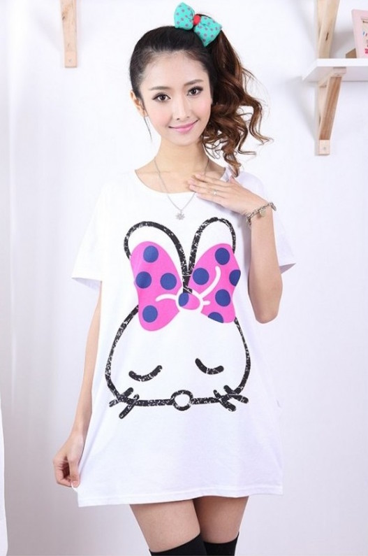 SWK91031 Cute Bunny Dress White