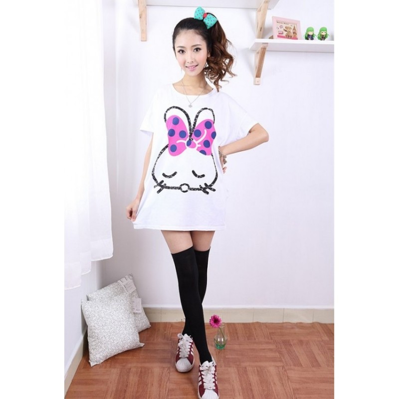 SWK91031 Cute Bunny Dress White