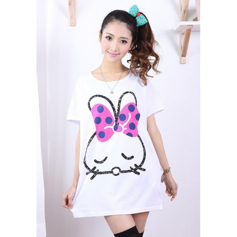 SWK91031 Cute Bunny Dress White