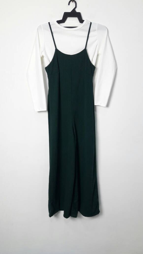 JW5008 Slit Jumpsuit & Top Set Emerald  Green