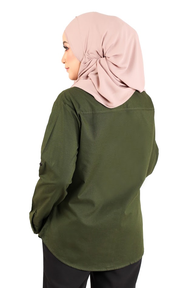 QA-362 Basic Long Sleeves Shirt Army Green