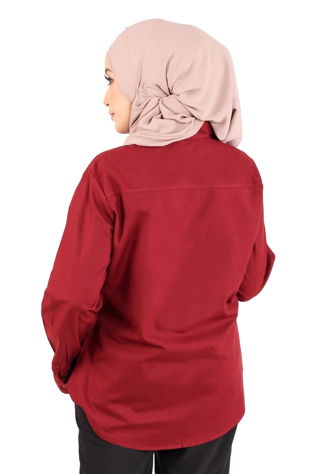 QA-362 Basic Long Sleeves Shirt Maroon