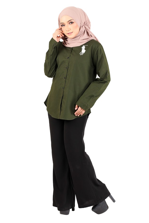 QA-362 Basic Long Sleeves Shirt Army Green