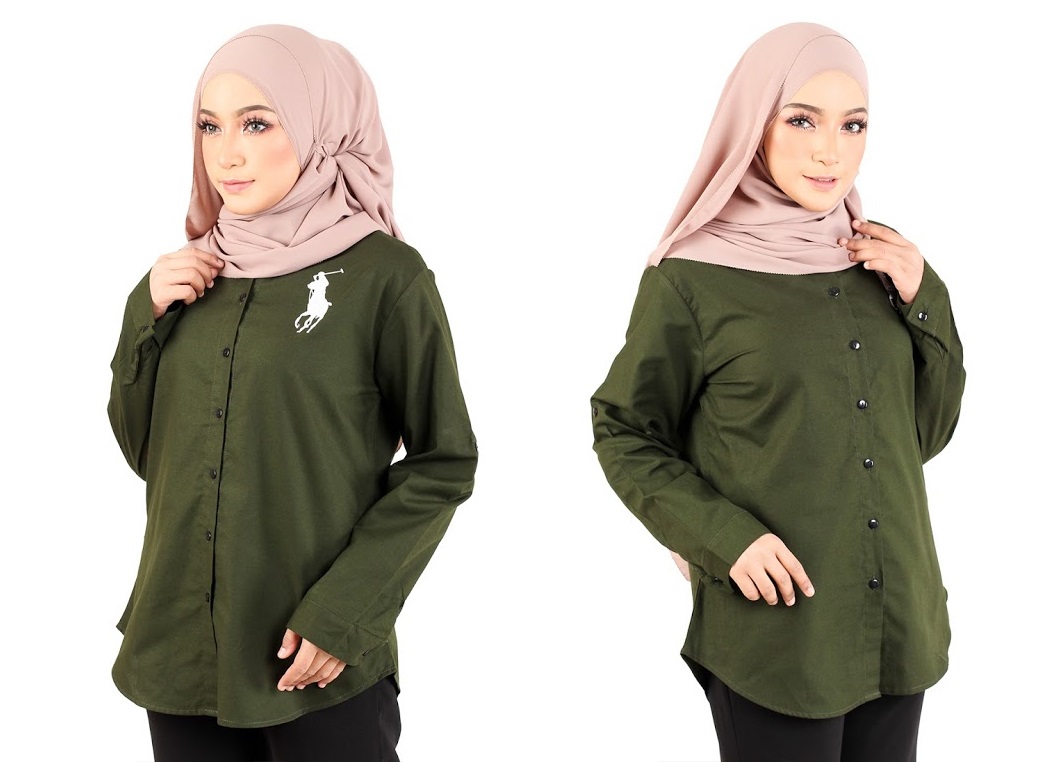 QA-362 Basic Long Sleeves Shirt Army Green