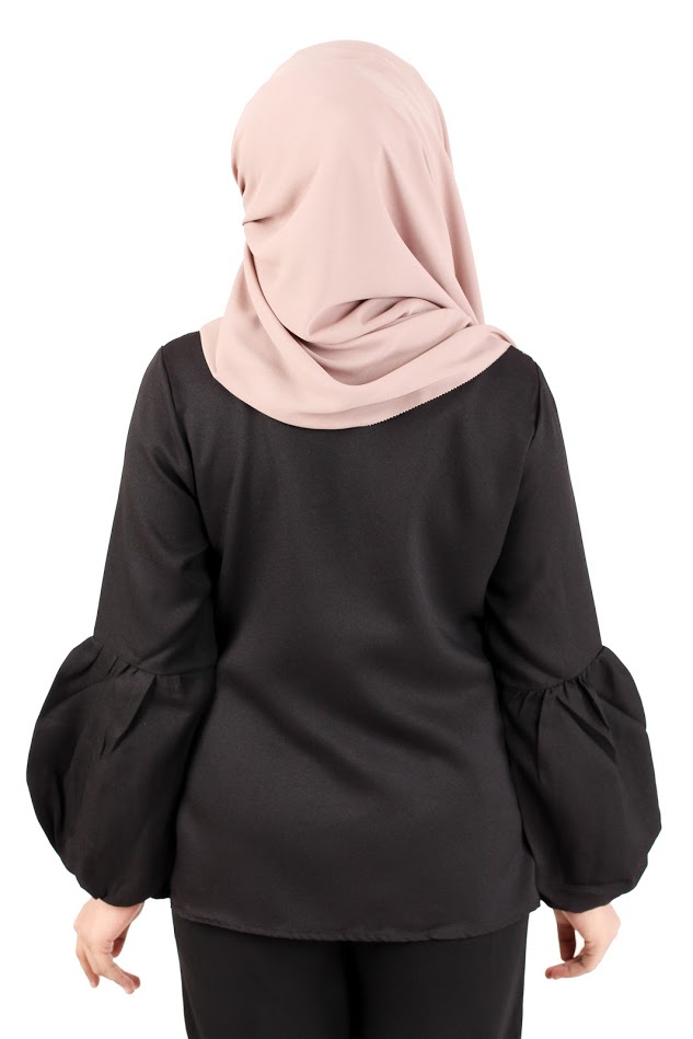 QA-365 Muslimah Lace Blouse Black