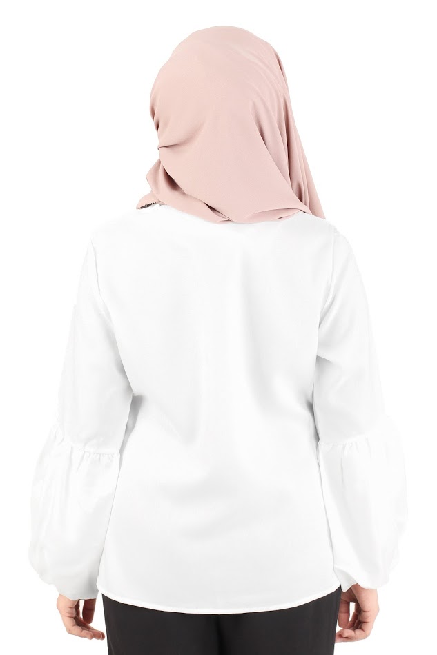 QA-365 Muslimah Lace Blouse White