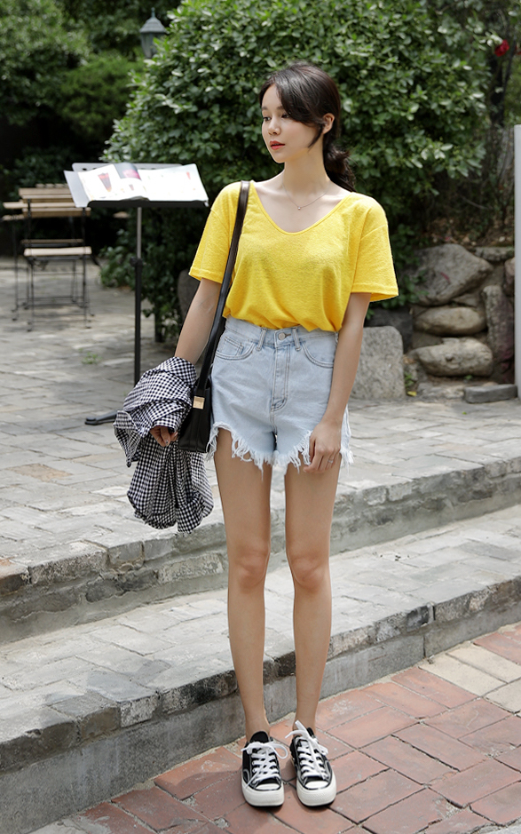 KB10056 Casual Top Yellow