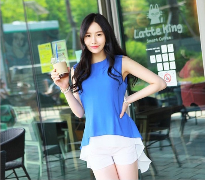 WT21233 Fashion Top Blue