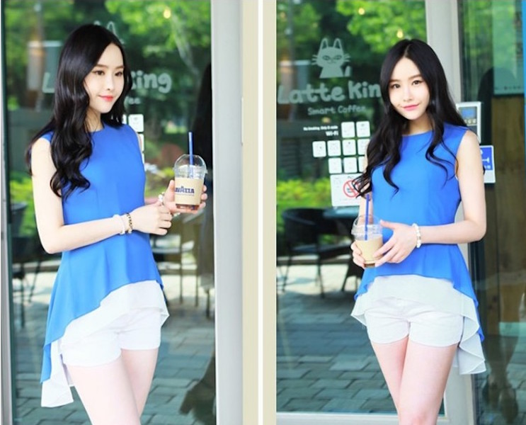 WT21233 Fashion Top Blue