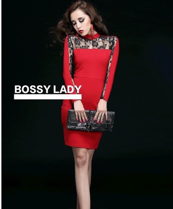 WD21350 Sexy Fashion Dress Red