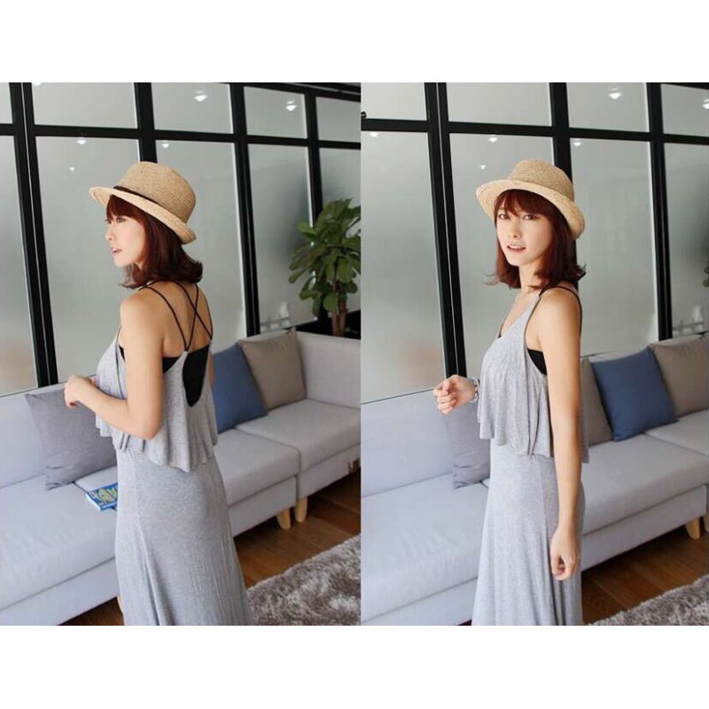 WD21354 Fashion Maxi Dress Grey