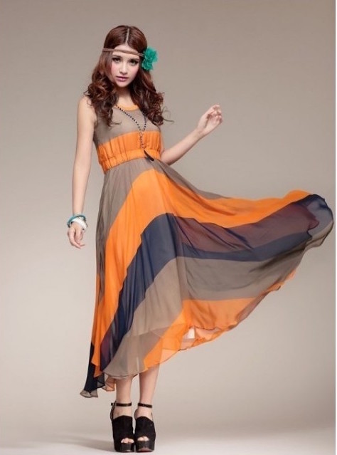 SD21367 Elegant Dress Orange