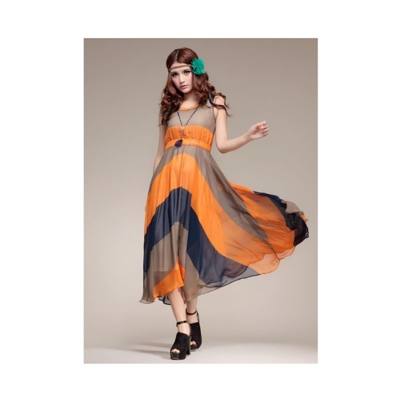 SD21367 Elegant Dress Orange