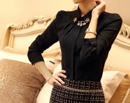 WT21376 Korea Fashion Top Black