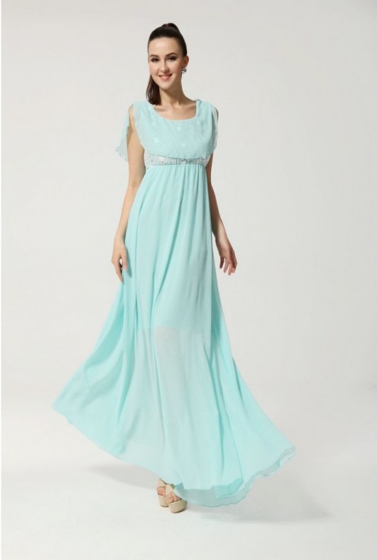 WD21380 Lovely Chiffon Dress Green