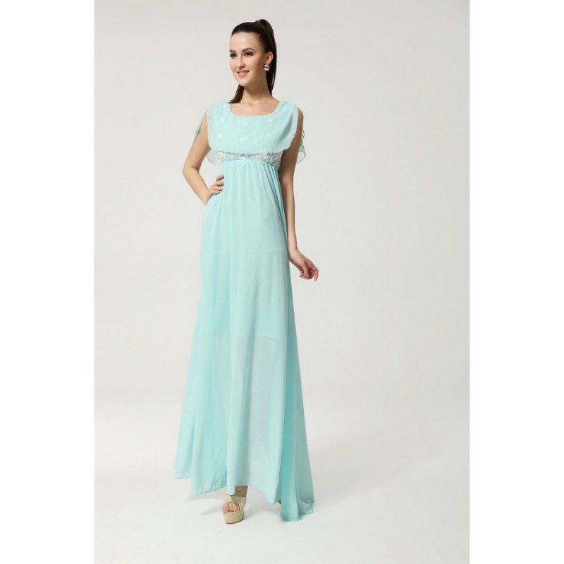 WD21380 Lovely Chiffon Dress Green