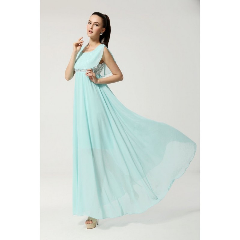 WD21380 Lovely Chiffon Dress Green