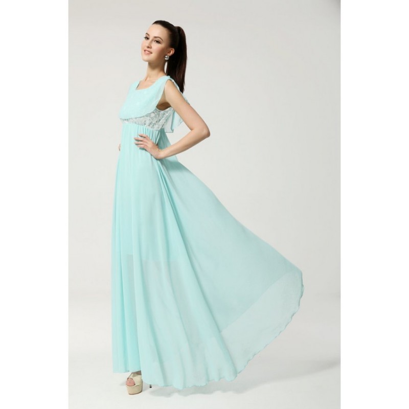 WD21380 Lovely Chiffon Dress Green