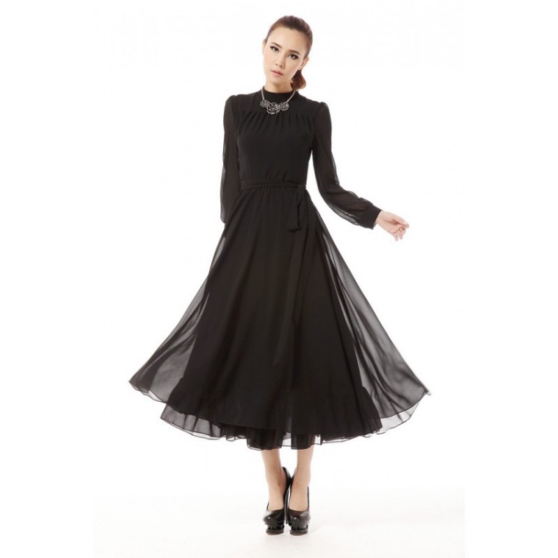 WD21398 Elegant Dress Black