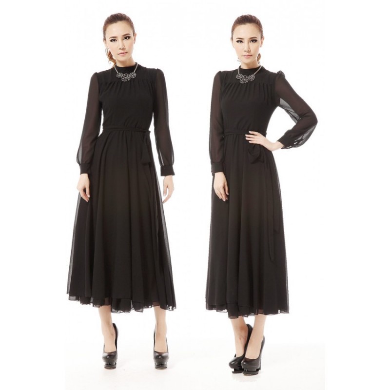 WD21398 Elegant Dress Black