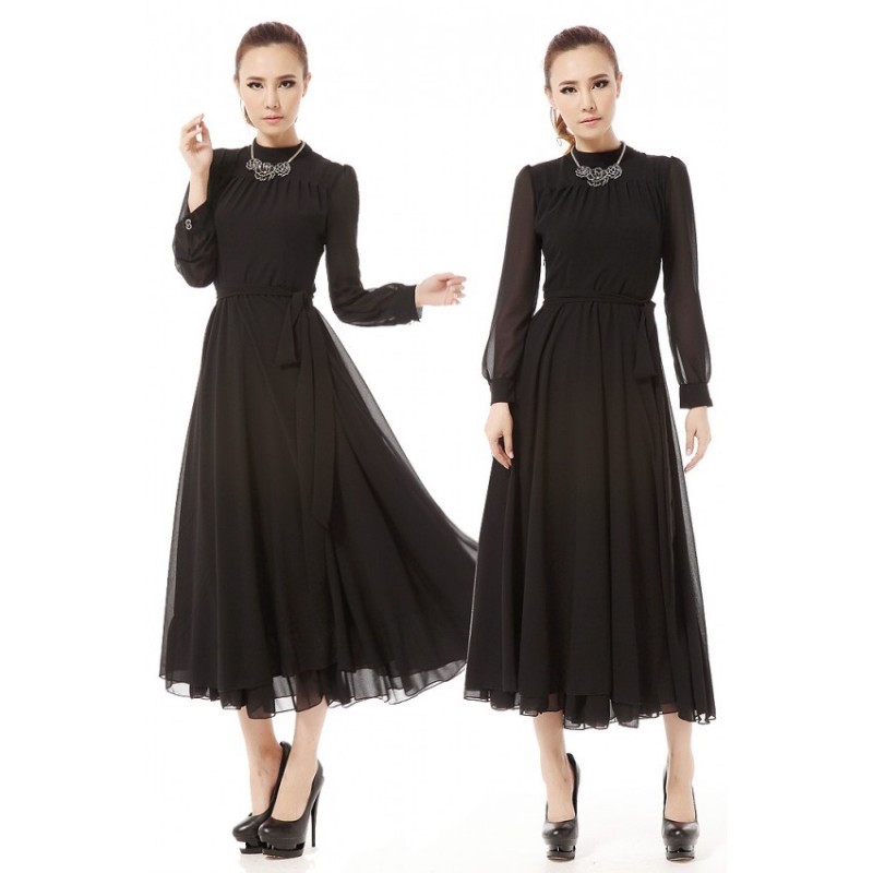 WD21398 Elegant Dress Black