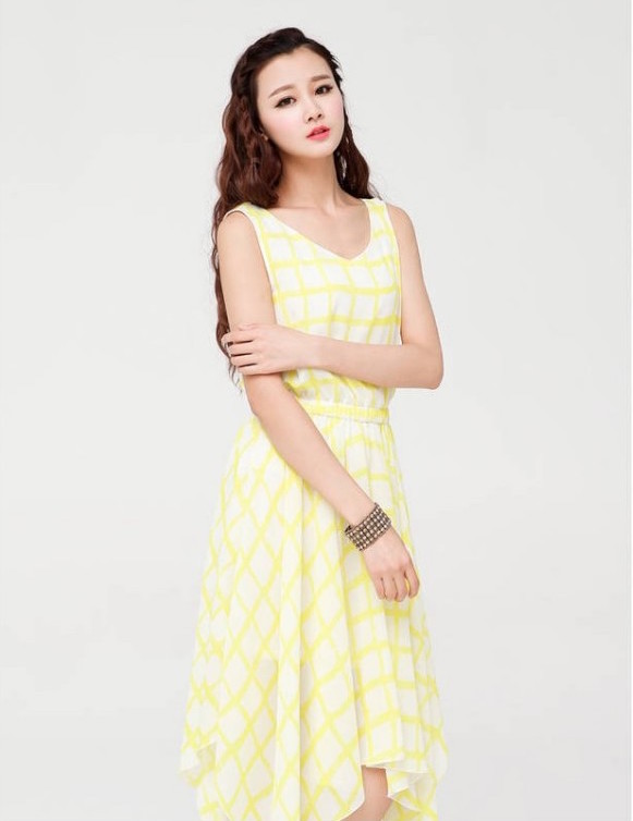 WD21399 Lovely Dress Yellow