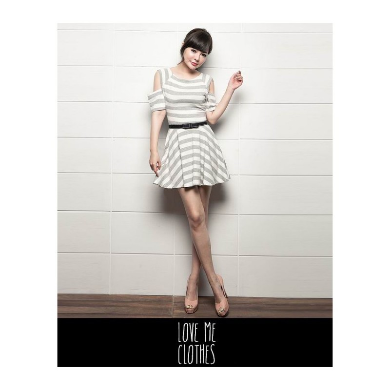 WD21405 Korea Fashion Dress Grey