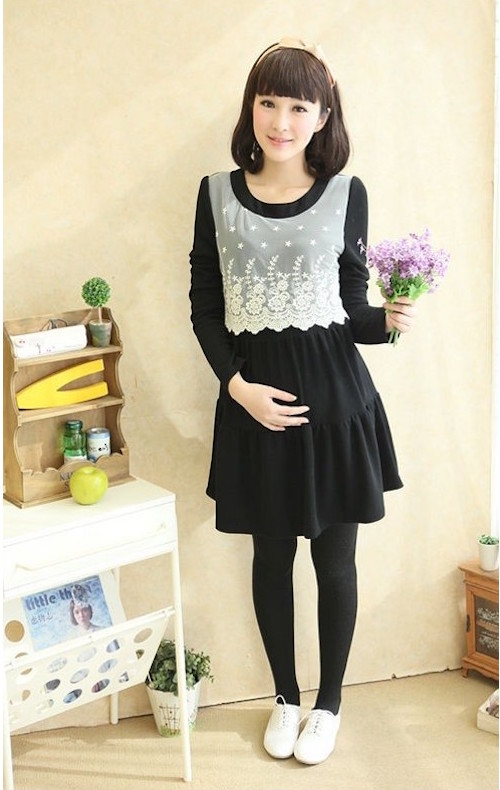 WD21415 Lovely Maternity Dress Black