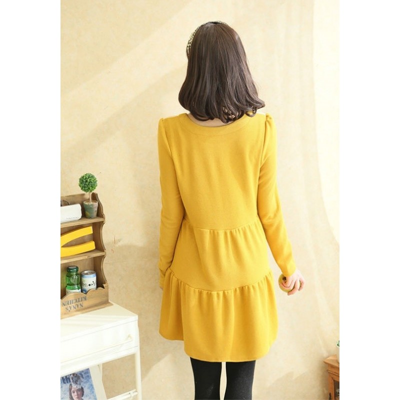 WD21415 Lovely Maternity Dress Yellow