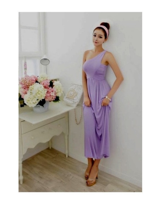 WD21418 Elegant Toga Dress Purple