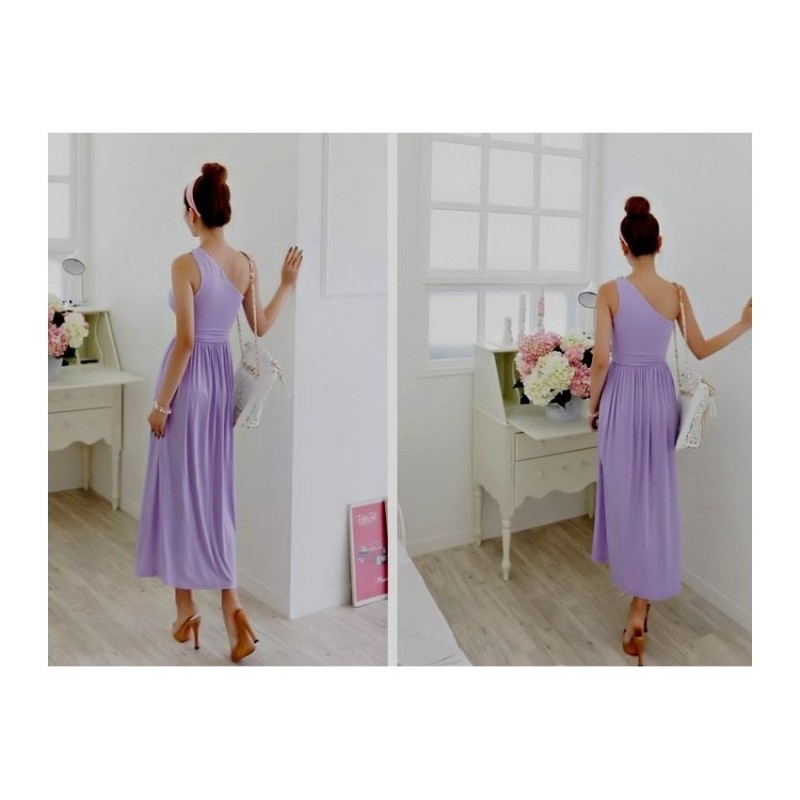 WD21418 Elegant Toga Dress Purple