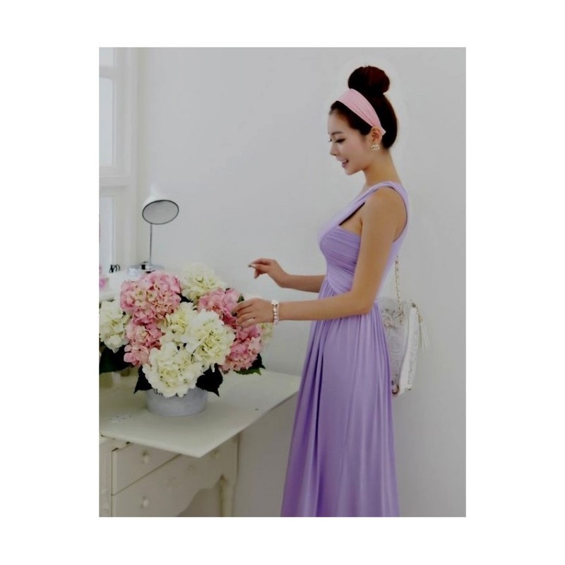 WD21418 Elegant Toga Dress Purple