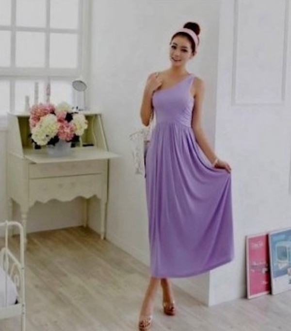 WD21418 Elegant Toga Dress Purple