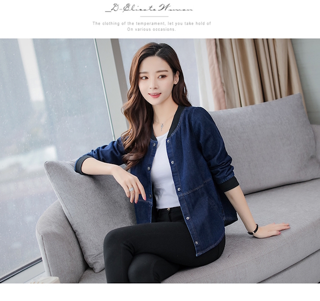 GW2223 Stylish Denim Jacket Blue