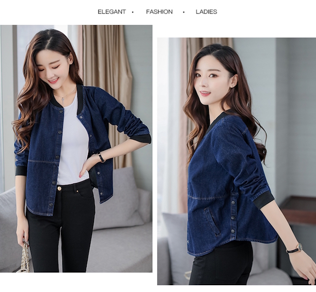 GW2223 Stylish Denim Jacket Blue