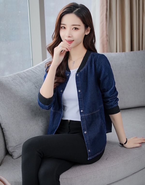 GW2223 Stylish Denim Jacket Blue