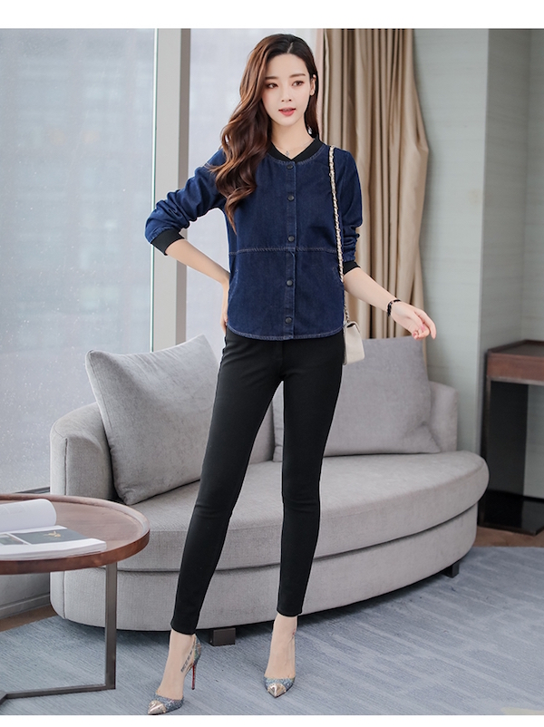 GW2223 Stylish Denim Jacket Blue