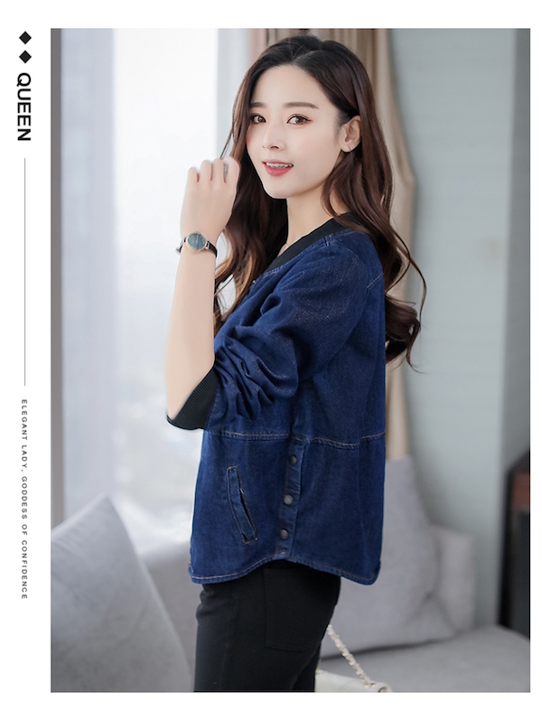 GW2223 Stylish Denim Jacket Blue