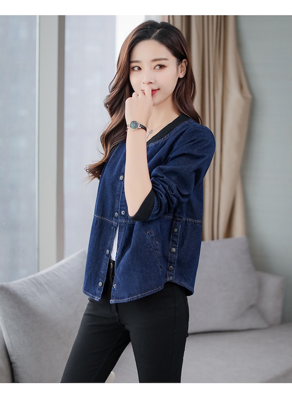 GW2223 Stylish Denim Jacket Blue