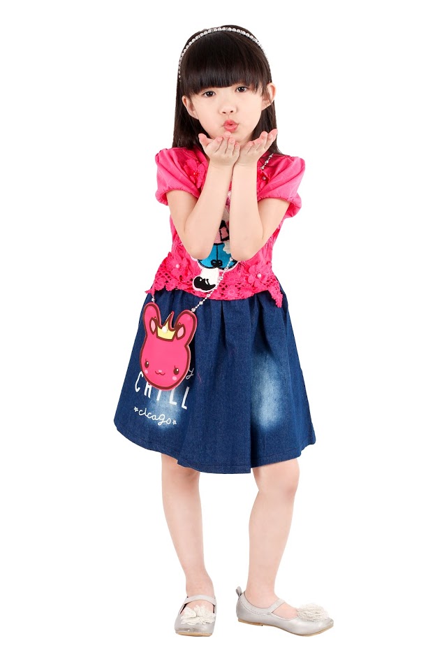 QA-384 Cute Dress With Sling Bag Pink